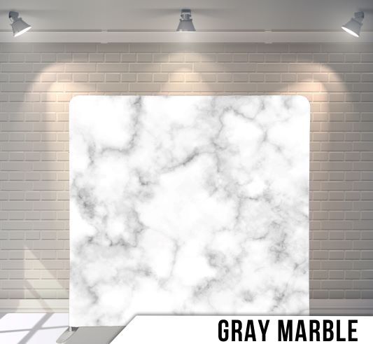 gray marble backdrop for photo booth