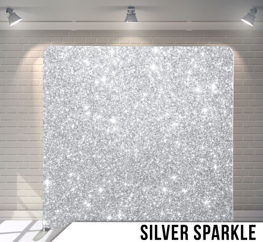 silver sparkle backdrop for open air photo booth